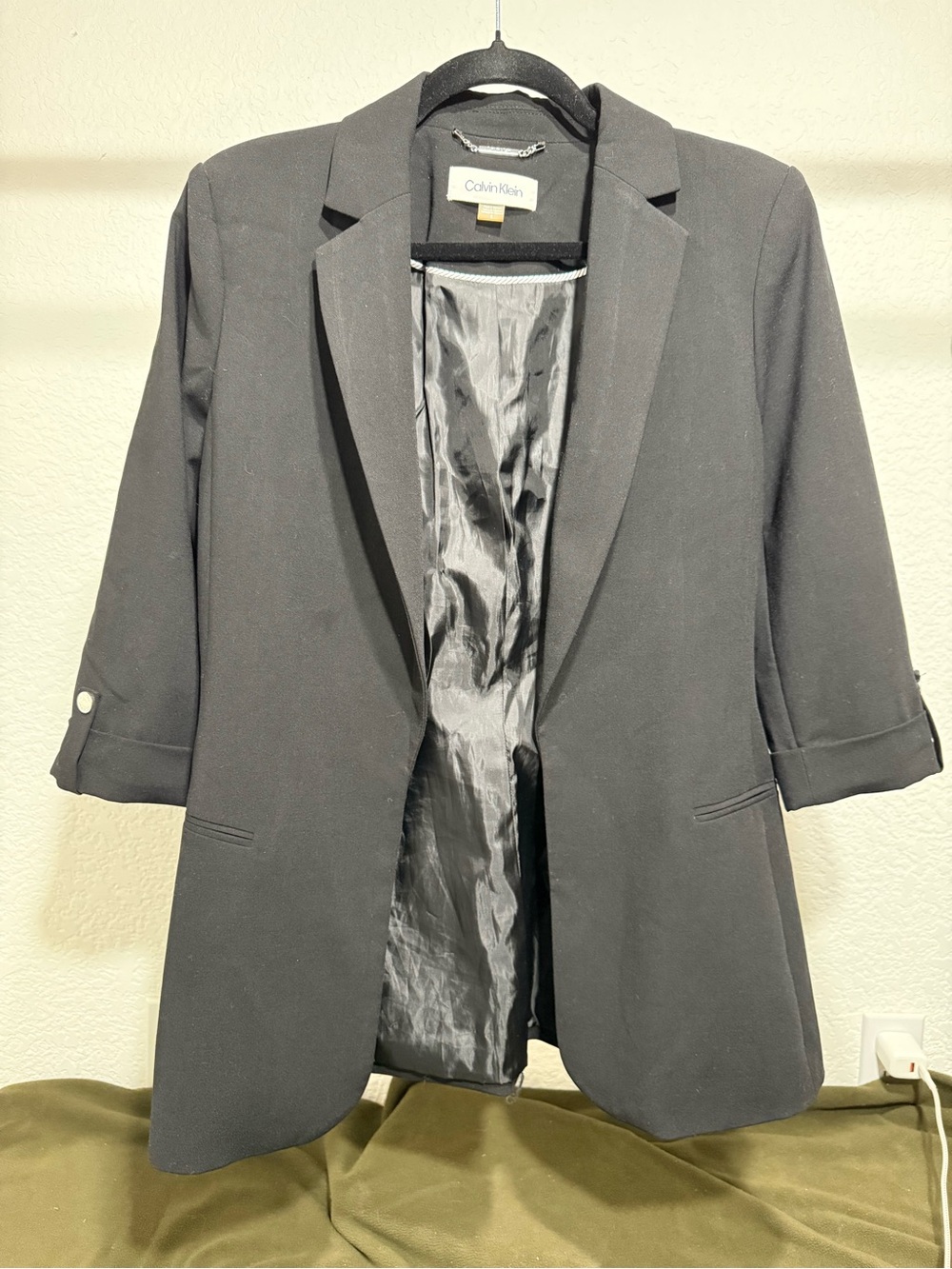 Calvin Klein Black Open-Front Women's Blazer Jacket